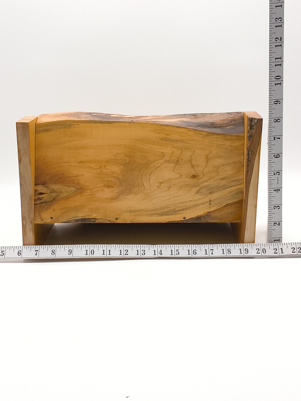 Handcrafted Live Edge Solid Wood Desktop Book Trough & Display Shelf - Picture 9 of 13